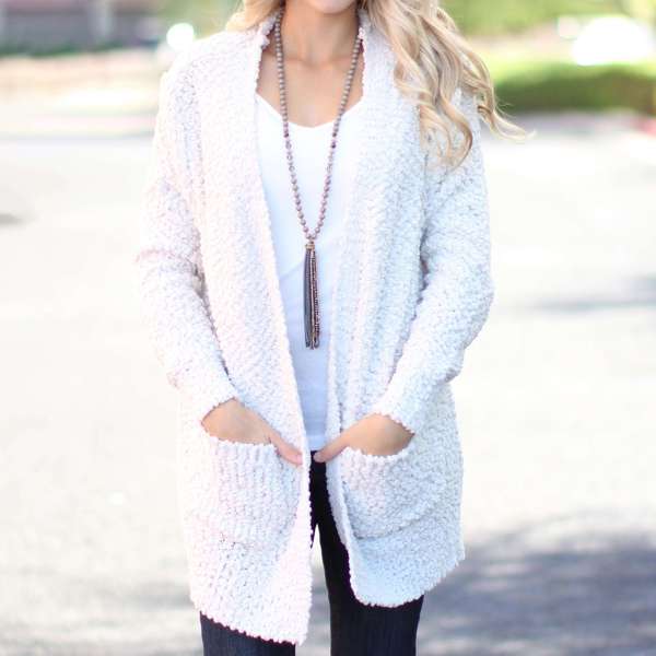 Cozy Cardigan | S-XL | Ultra-Soft | Popcorn Design | Perfect for Layering