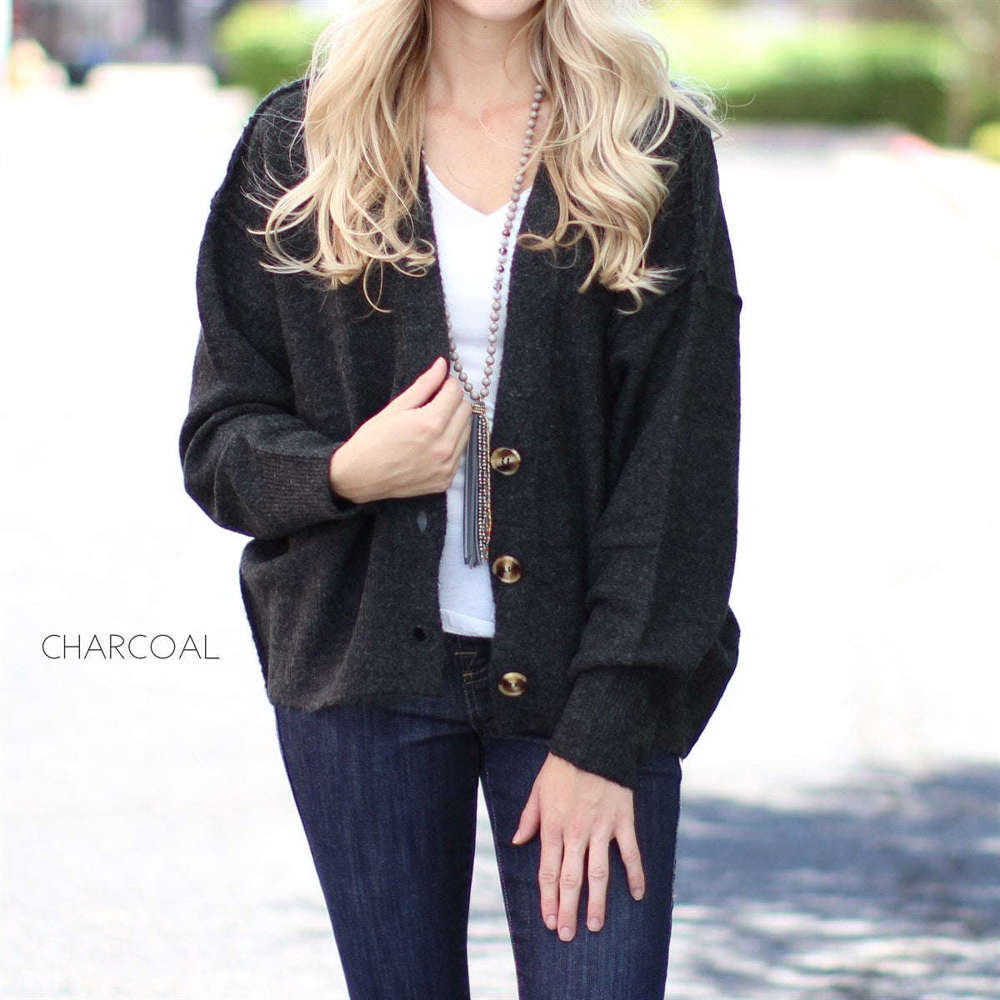 Button Sweater Cardigan | XS-XL | Ultra-Soft Fabric | Classic Button Front | Year-Round Essential