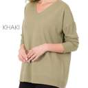 X-Small Khaki Seam Detail Sweater | XS-XL | Classic Knit | Seam Design | Dress Up or Down