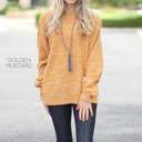 1X Golden Mustard Heather Knit Sweater | S-1XL | Ultra-Soft Fabric | Cozy Knit Design