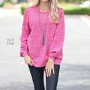 XL Hot Pink Heather Knit Sweater | S-1XL | Ultra-Soft Fabric | Cozy Knit Design