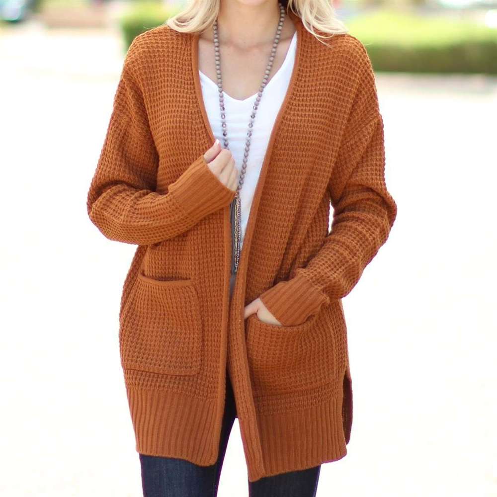 Soft Waffle Knit Cardigan | S-XL | Perfect Waffle Knit Design | Stylish Layering Piece | Essential for Your Wardrobe