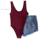 M-L Burgundy Ultra Soft Ribbed Bodysuit | Snap Button Closure | Wardrobe Staple