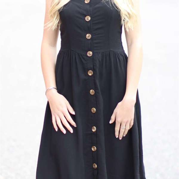 Button Midi Dress | S-L | Staple Wardrobe Item | Easy to Dress Up or Down | Comfortable Fit | Warm Weather Essential