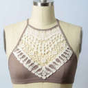 M-L Mocha Crochet Bralette | XS-XL | Soft & Stretchy | Year-Round Layering Essential | Crochet Detail