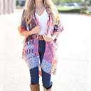  Mixed Print Kimono | One Size | Boho Style | Lightweight Layer | Two Unique Prints