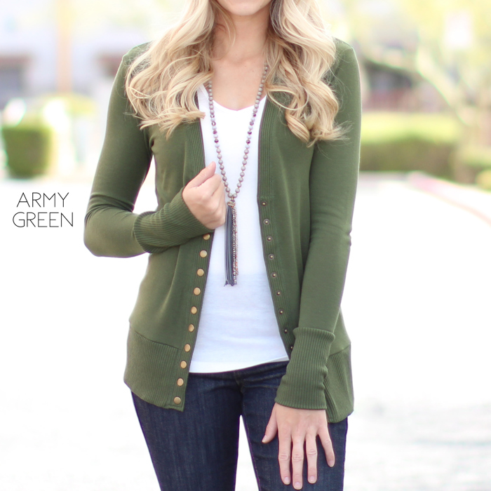 Snap Button Cardigan | S-XL