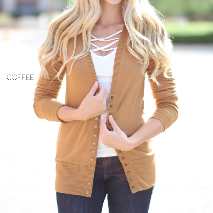 Snap Button Cardigan | S-XL