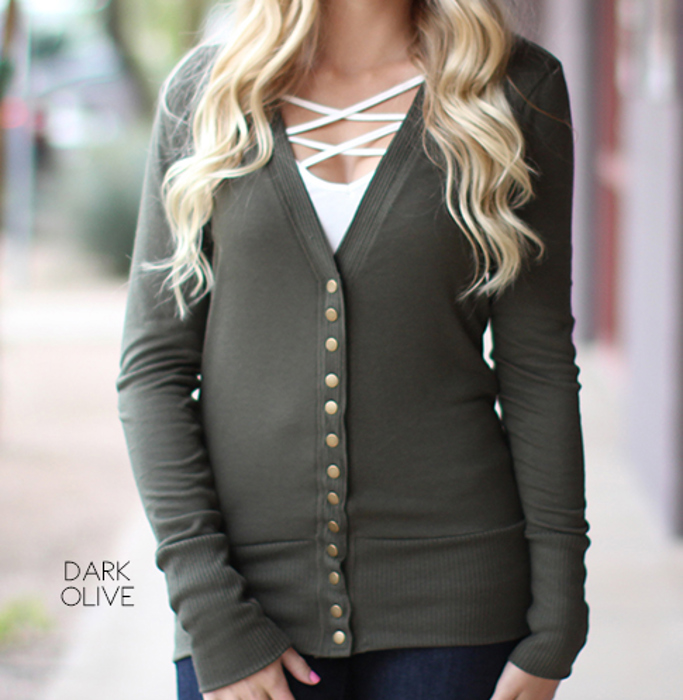 Snap Button Cardigan | S-XL