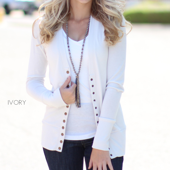 Snap Button Cardigan | S-XL