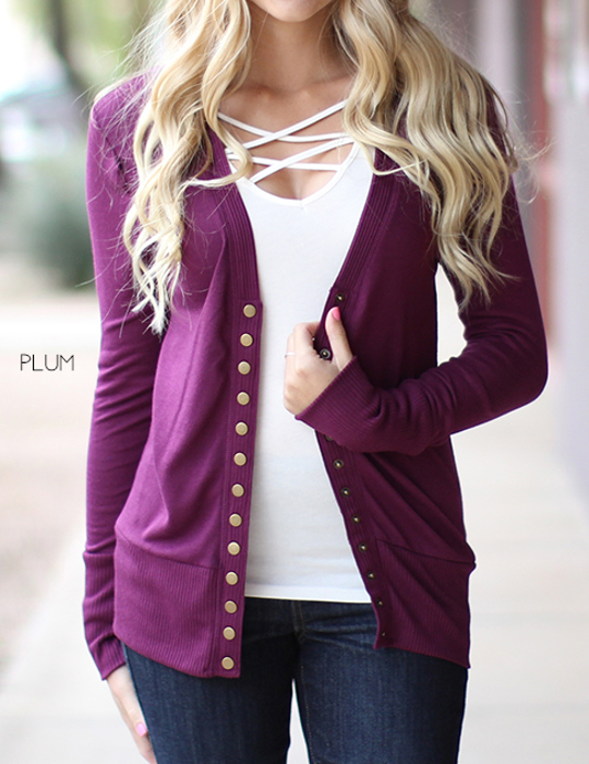 Snap Button Cardigan | S-XL