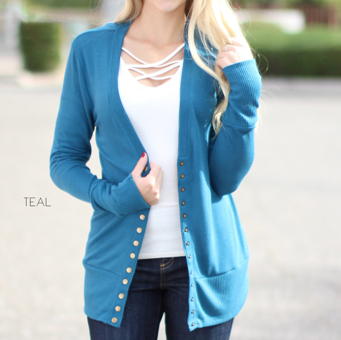 Snap Button Cardigan | S-XL