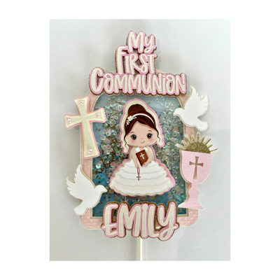 My first communion cake topper girl