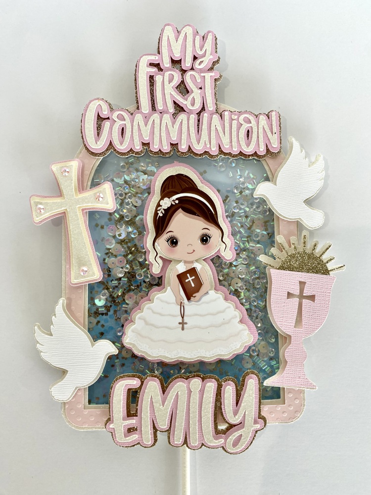 My first communion cake topper girl