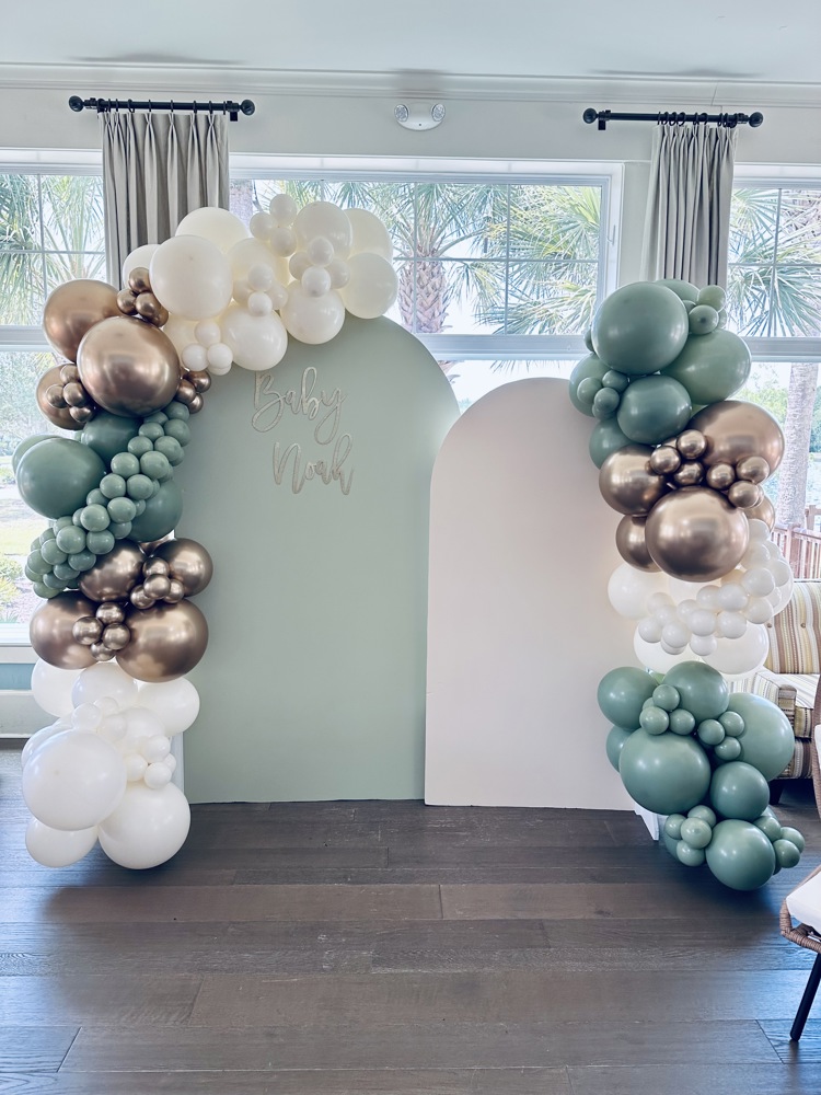 Balloon Package for Baby Boy Shower Gold Accents