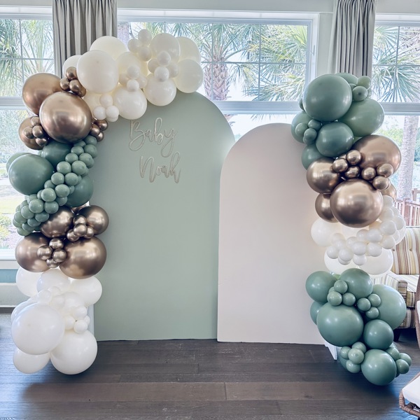 Balloon Package for Baby Boy Shower Gold Accents