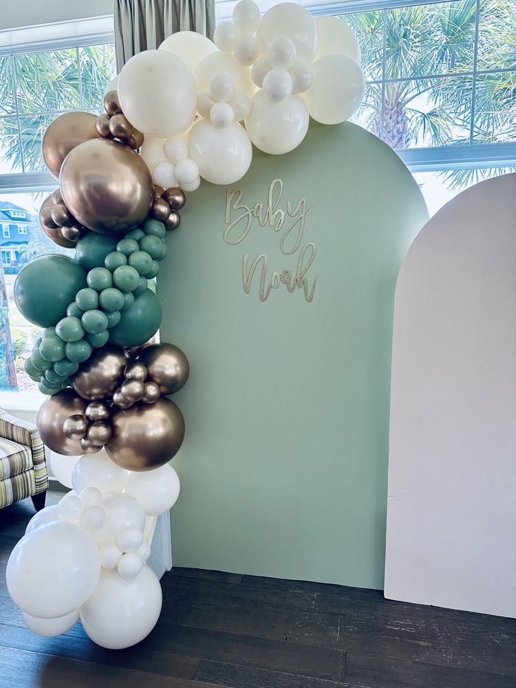 Balloon Package for Baby Boy Shower Gold Accents