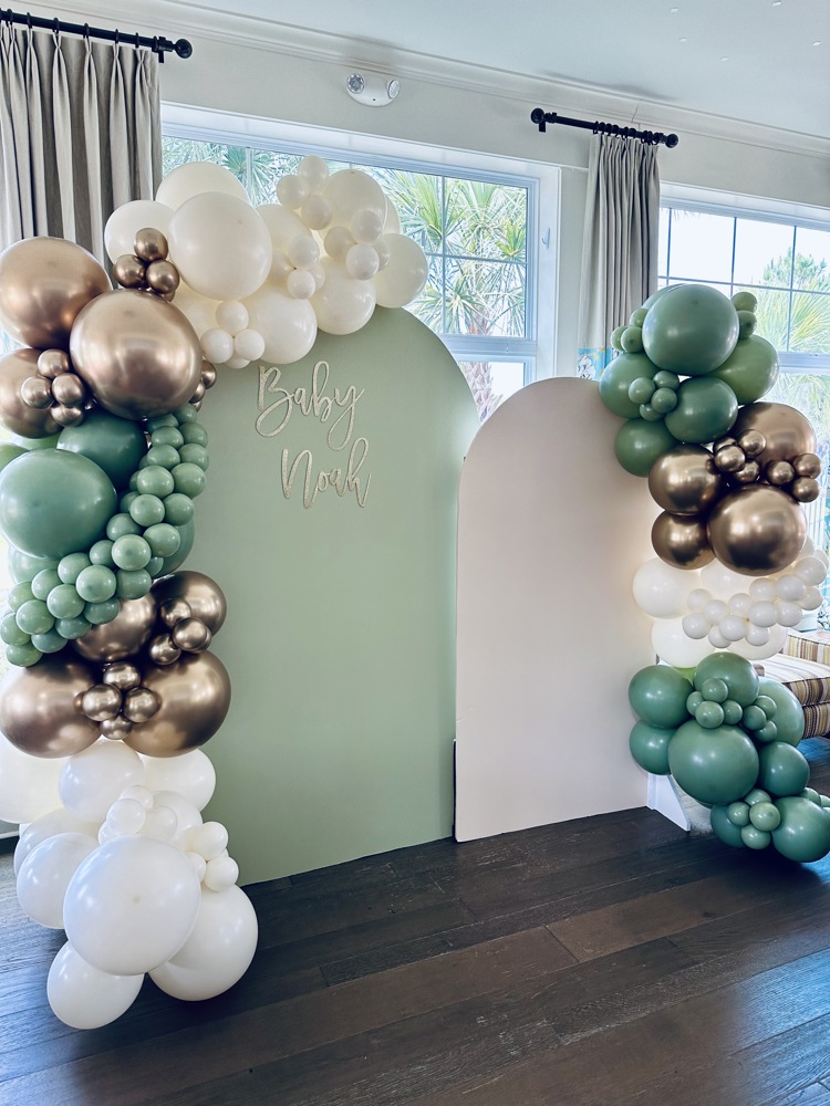 Balloon Package for Baby Boy Shower Gold Accents