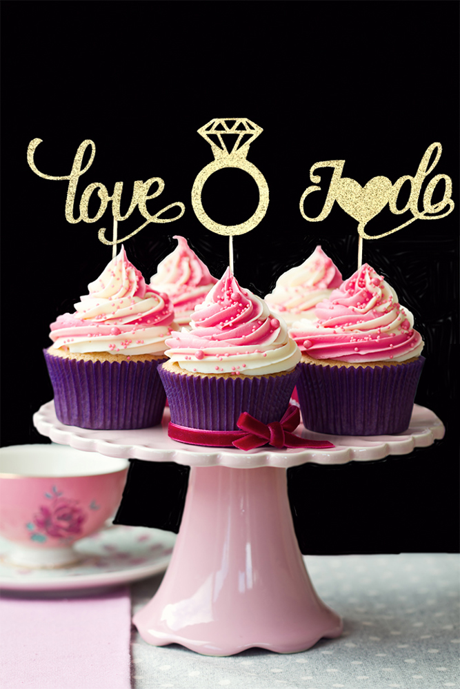 Bridal Cupcake Toppers