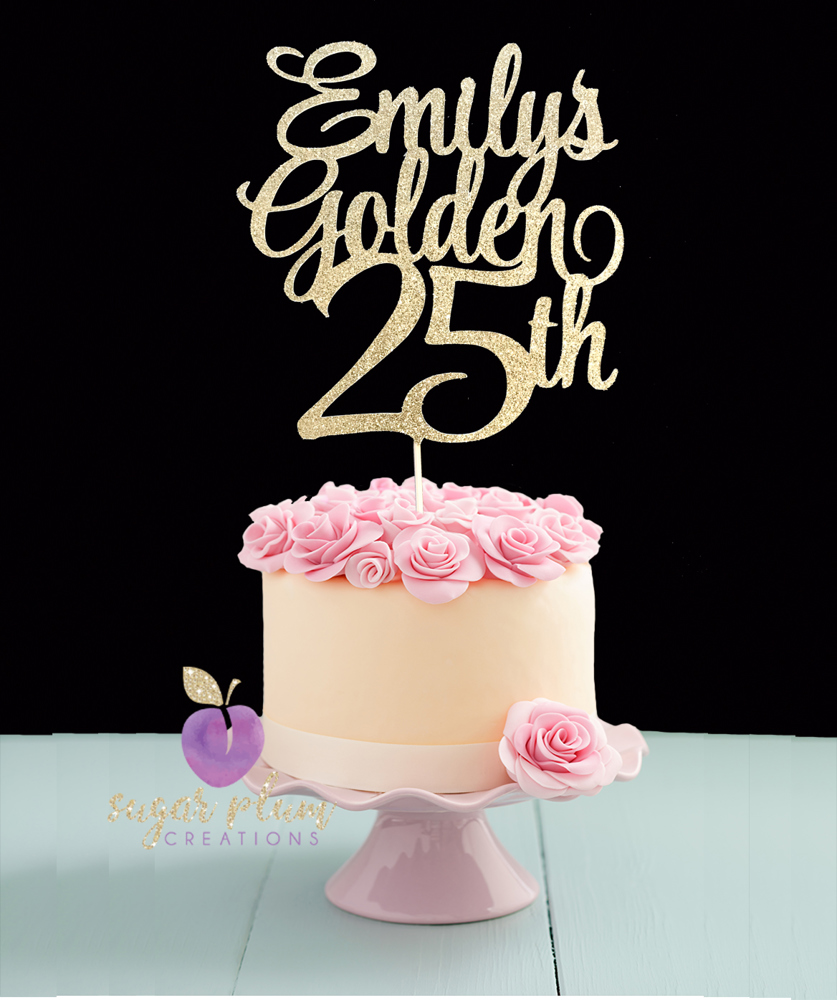 Golden Birthday Cake Topper