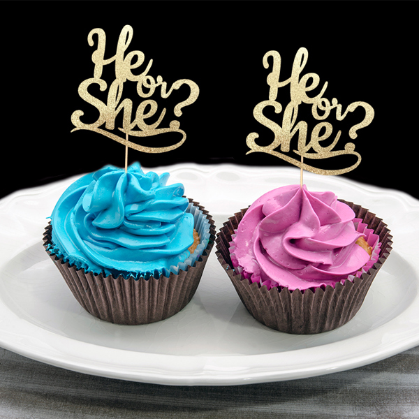 He or She Cupcake Toppers