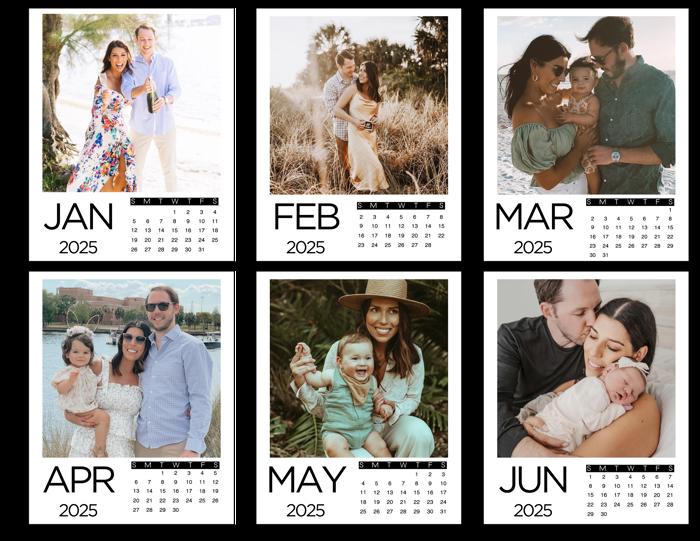 Monthly Family Photo Magnets for Fridge