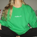 Small Bright Green Christmas Sweatshirt- Oh Come Let Us Adore Him