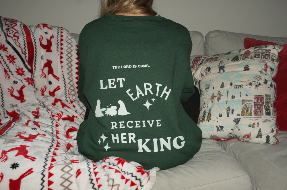 Christmas Sweatshirt- Let Earth Receive Her King