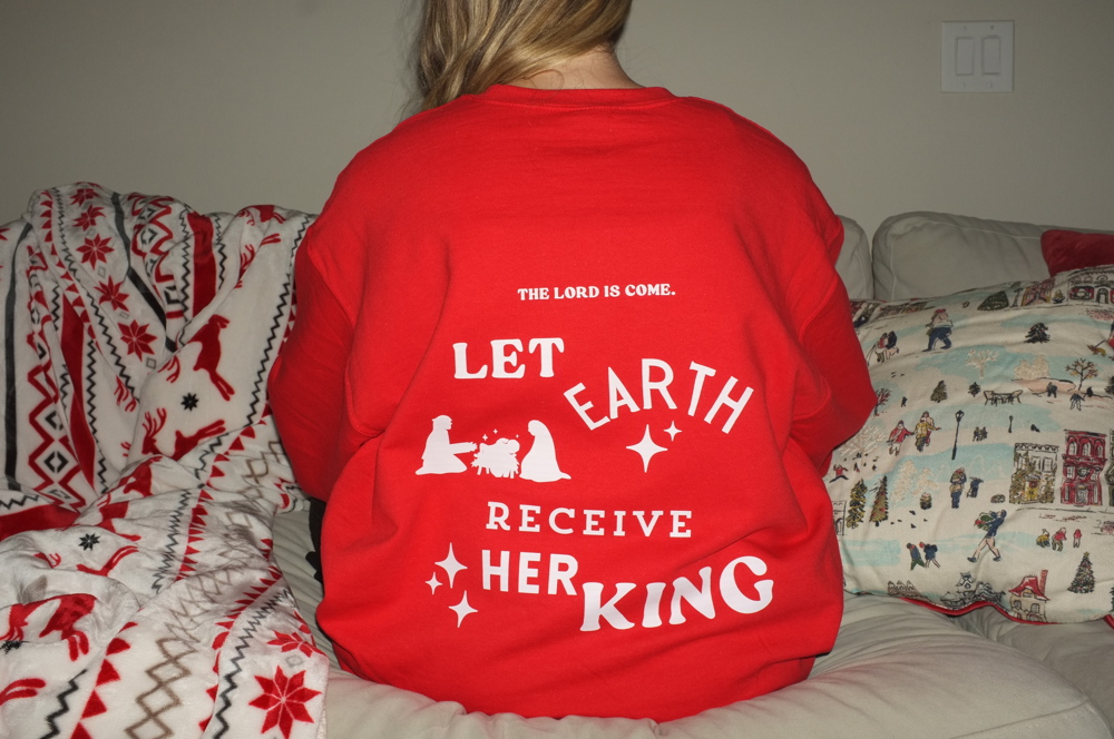 Christmas Sweatshirt- Let Earth Receive Her King