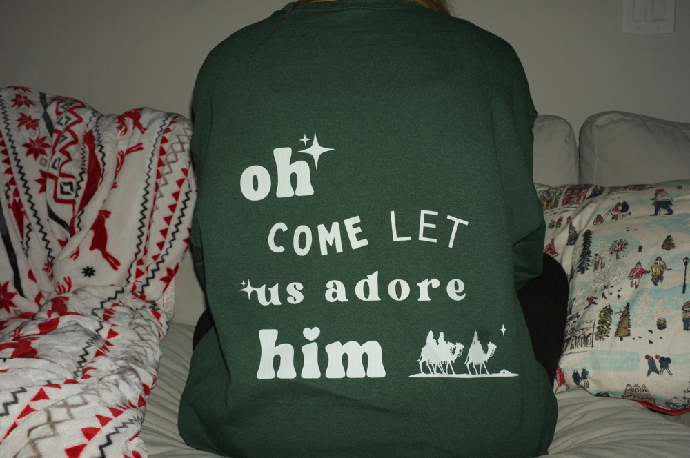 Christmas Sweatshirt- Oh Come Let Us Adore Him