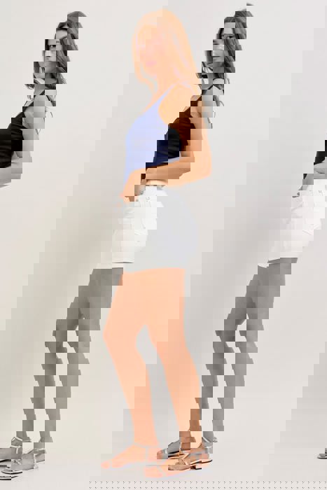 Judy Blue High Waist Slim White Denim Short 150362