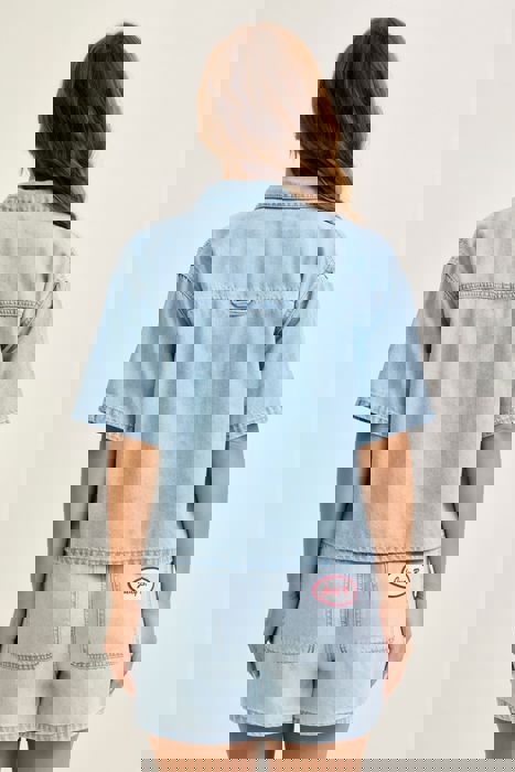 Judy Blue Boxy Featherweight Denim Shirt 5809