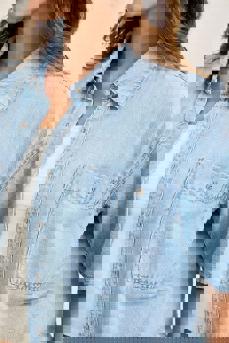 Judy Blue Boxy Featherweight Denim Shirt 5809