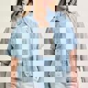  Judy Blue Boxy Featherweight Denim Shirt 5809