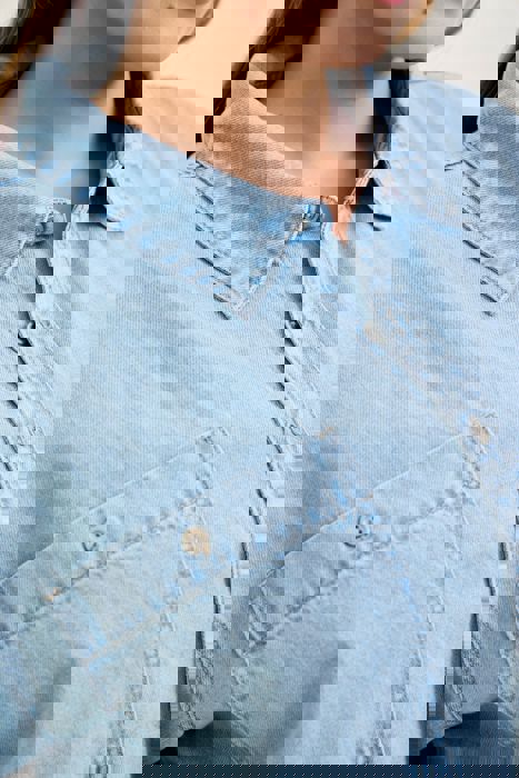 Judy Blue Boxy Featherweight Denim Shirt 5809