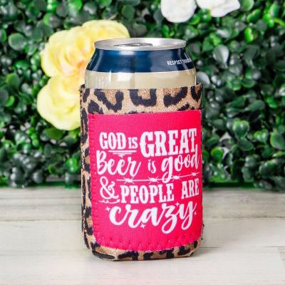 Peachy Keen People Are Crazy Leopard Regular Can Cooler