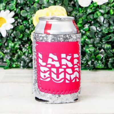 Peachy Keen Lake Bum Sequin Regular Can Cooler