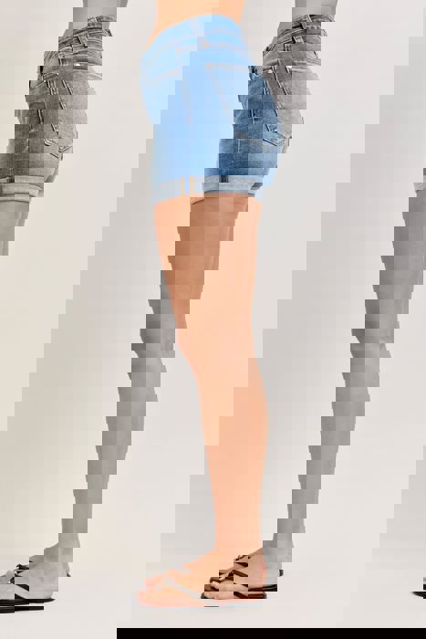 Judy Blue Mid Rise Slim Denim Short 152109