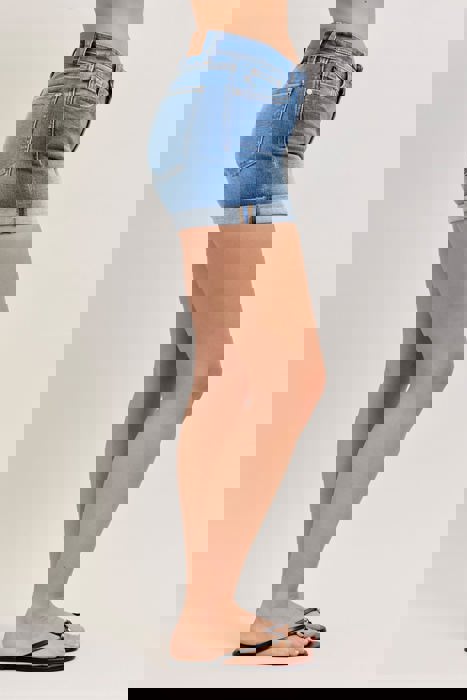 Judy Blue Mid Rise Slim Denim Short 152109