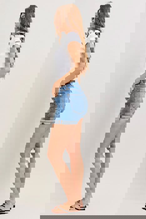 Judy Blue Mid Rise Slim Denim Short 152109