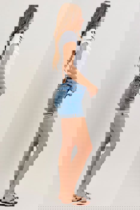 Judy Blue Mid Rise Slim Denim Short 152109