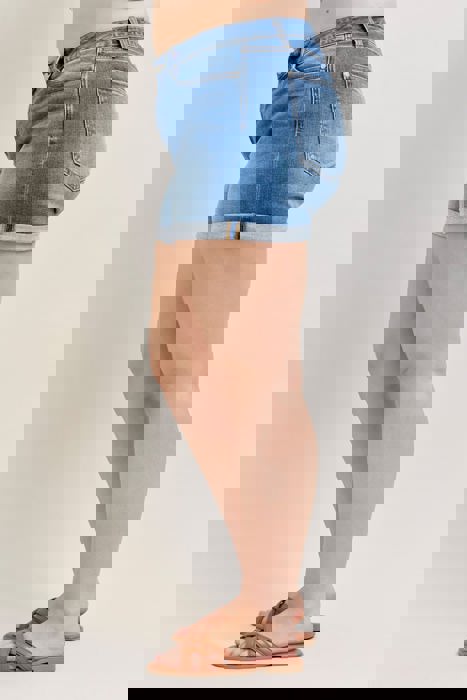 Judy Blue Mid Rise Slim Denim Short 152109