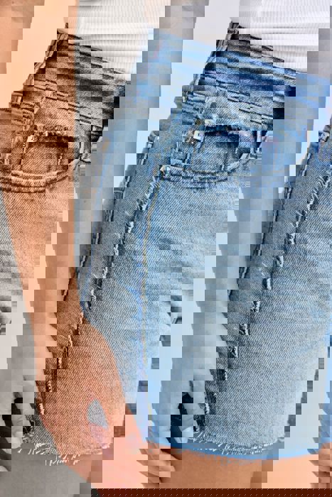 Judy Blue High Waist Rigid Magic Raw Side Seams Denim Short 150368