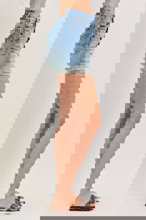 Judy Blue High Waist Tummy Control Slim Denim Short 150361