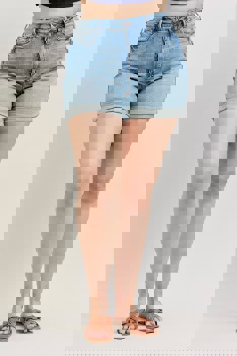 Judy Blue High Waist Tummy Control Slim Denim Short 150361