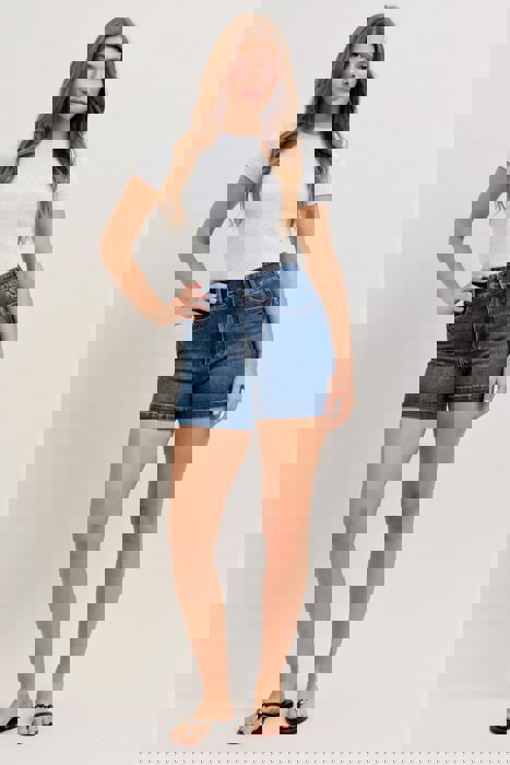 Judy Blue High Waist Tummy Control Slim Denim Short 150350