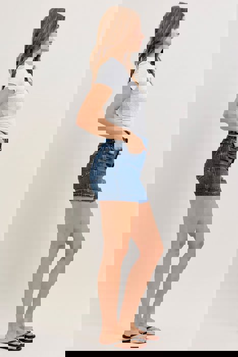 Judy Blue High Waist Tummy Control Slim Denim Short 150350