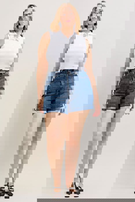 Judy Blue High Waist Tummy Control Slim Denim Short 150350