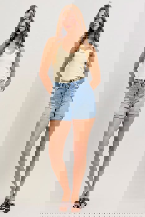 Judy Blue High Waist Slim Cell Phone Back Pocket Denim Short 152113