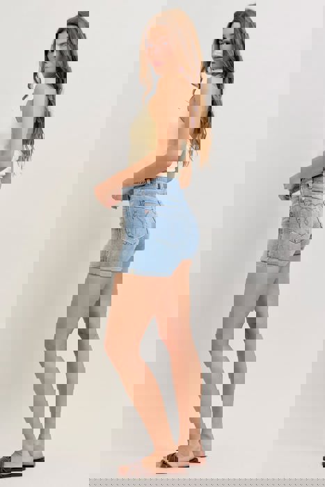 Judy Blue High Waist Slim Cell Phone Back Pocket Denim Short 152113